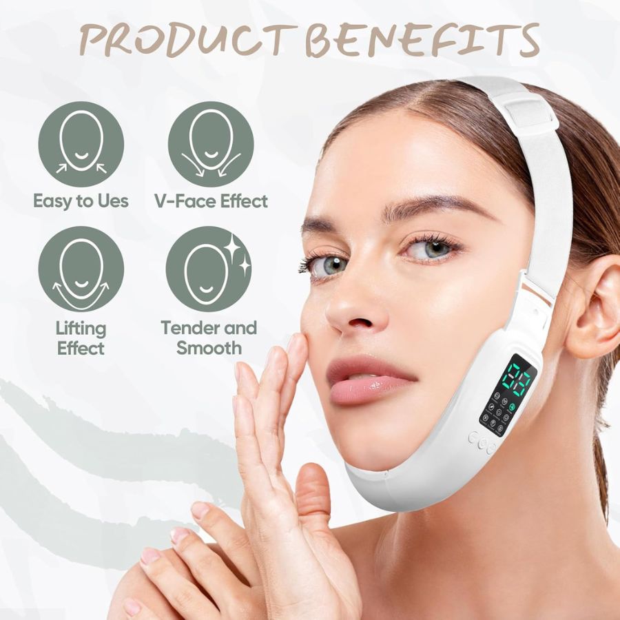 Smart Face Sculpting Device - 8 Modes Double Chin Reducer & Jawline Definer.
