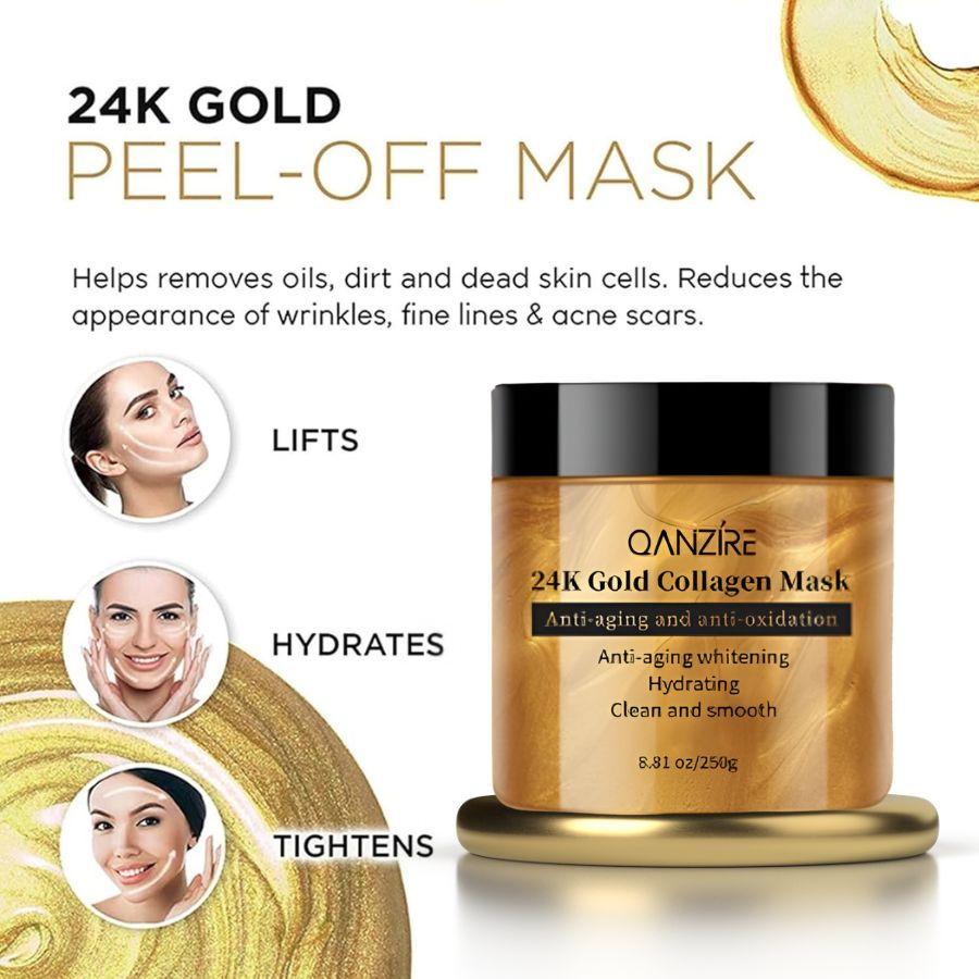 24K Anti-Aging Lift & Firm Face Mask - 5-Minute Luxury Treatment