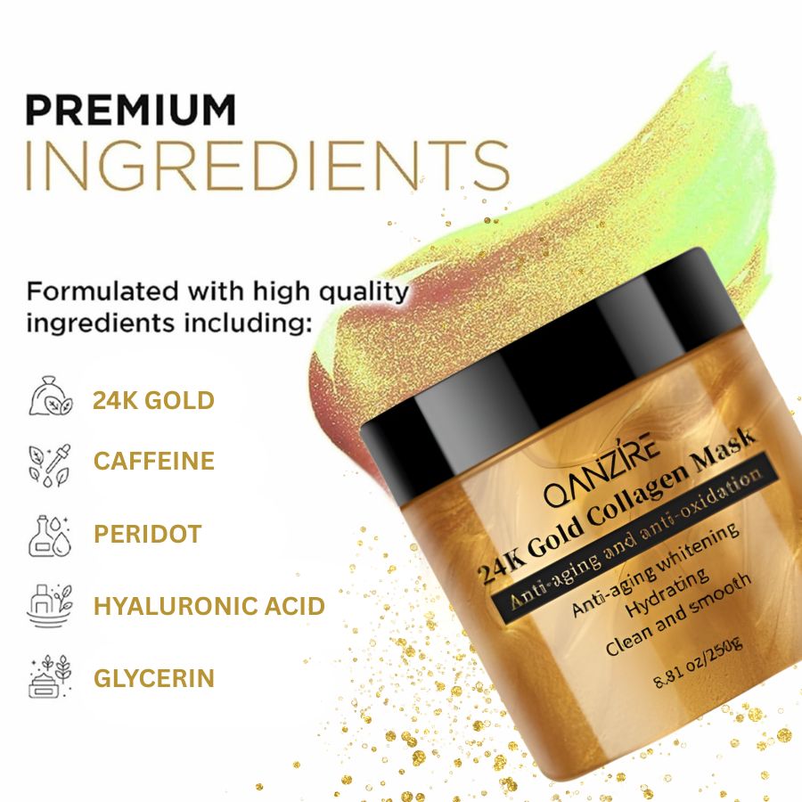 24K Anti-Aging Lift & Firm Face Mask - 5-Minute Luxury Treatment